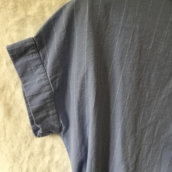 MNG Blue with White Striped Button Dress - Picture 11 of 14